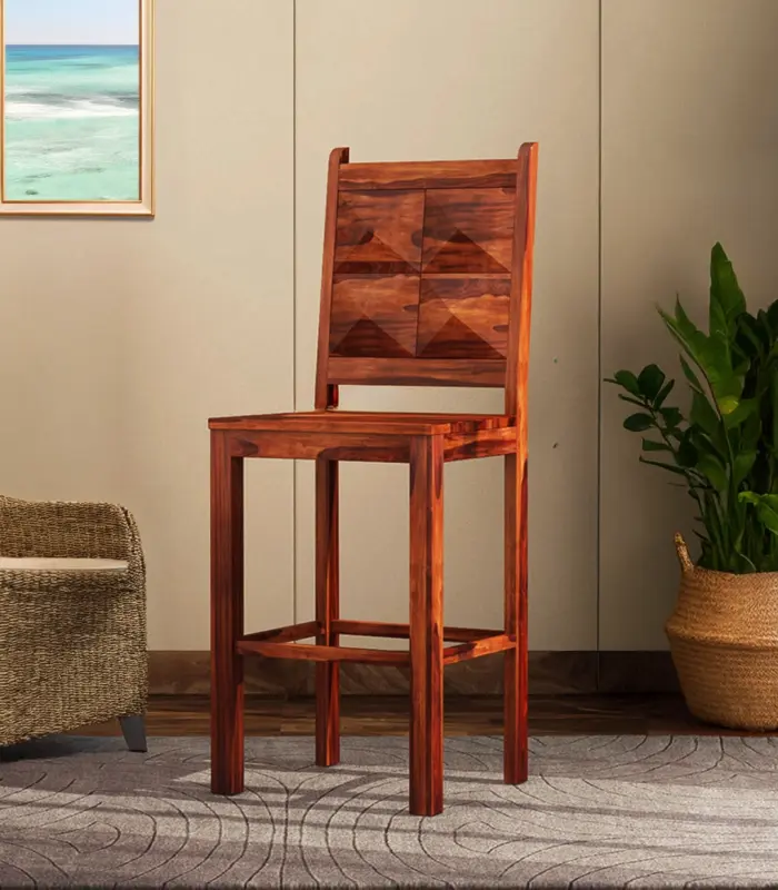 Gerald Sheesham Wood Bar Chair (Honey Finish)