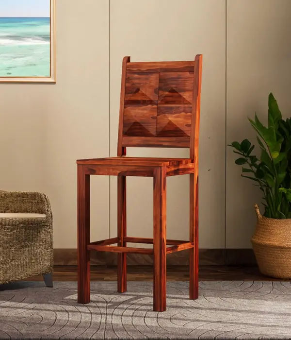 Gerald Sheesham Wood Bar Chair (Honey Finish)