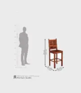 Gerald Sheesham Wood Bar Chair (Honey Finish)