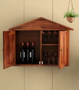 Hanswon Sheesham Wood Wine Rack (Honey Finish)