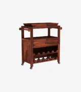 Hespor Sheesham Wood Bar Trolley (Honey Finish)