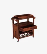 Hespor Sheesham Wood Bar Trolley (Honey Finish)