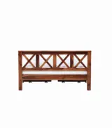 Krysos Sheesham Wood Queen Size Bed without Storage (Teak Finish)
