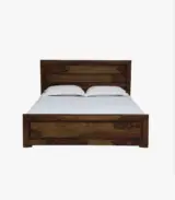 Lordenzo Sheesham Wood Queen Size Bed with Drawer Storage (Provincial Teak Finish)