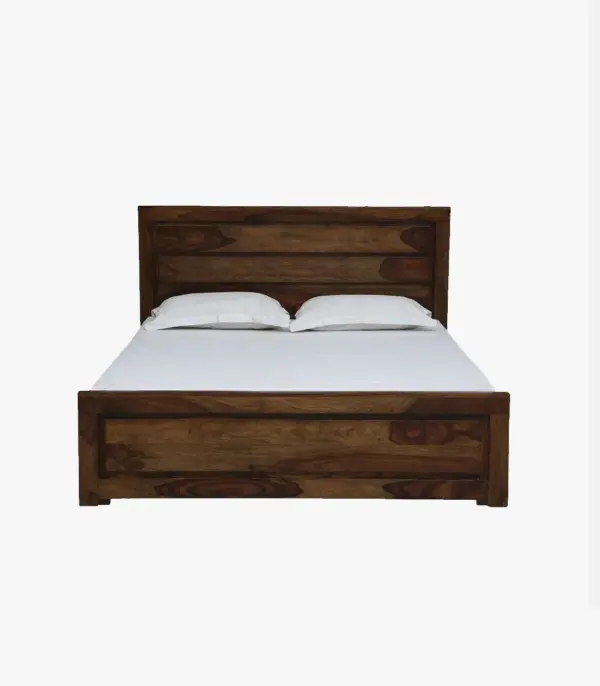 Lordenzo Sheesham Wood Queen Size Bed with Drawer Storage (Provincial Teak Finish)