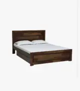 Lordenzo Sheesham Wood Queen Size Bed with Drawer Storage (Provincial Teak Finish)
