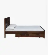 Lordenzo Sheesham Wood Queen Size Bed with Drawer Storage (Provincial Teak Finish)