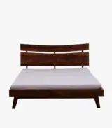 Lorrento Solid Wood Queen Size Bed without Storage (Tubbaq Finish)