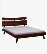 Lorrento Solid Wood Queen Size Bed without Storage (Tubbaq Finish)