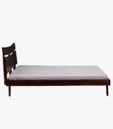 Lorrento Solid Wood Queen Size Bed without Storage (Tubbaq Finish)