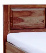 Misty Sheesham Wood Queen Size Bed without Storage (Rustic Teak Finish)