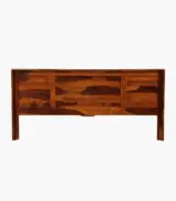 Newvo Sheesham Wood Queen Size Bed without Storage (Honey Oak Finish)