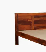 Newvo Sheesham Wood Queen Size Bed without Storage (Honey Oak Finish)