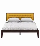 Nyork Solid Wood Queen Size Bed without Storage (Brown Finish)