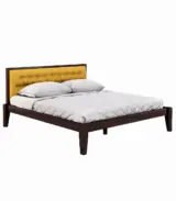 Nyork Solid Wood Queen Size Bed without Storage (Brown Finish)