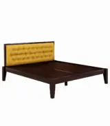 Nyork Solid Wood Queen Size Bed without Storage (Brown Finish)