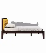 Nyork Solid Wood Queen Size Bed without Storage (Brown Finish)