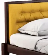Nyork Solid Wood Queen Size Bed without Storage (Brown Finish)