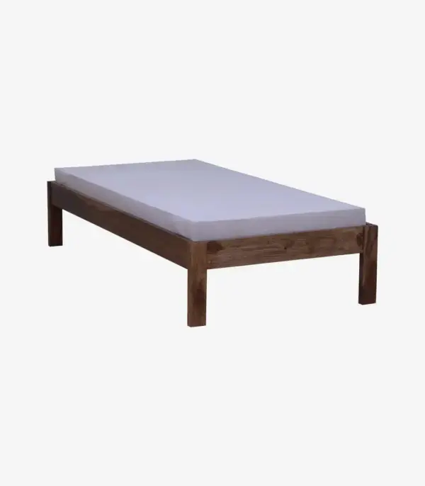 Onkel Sheesham Wood Single Bed without Storage (Rustic Teak Finish)