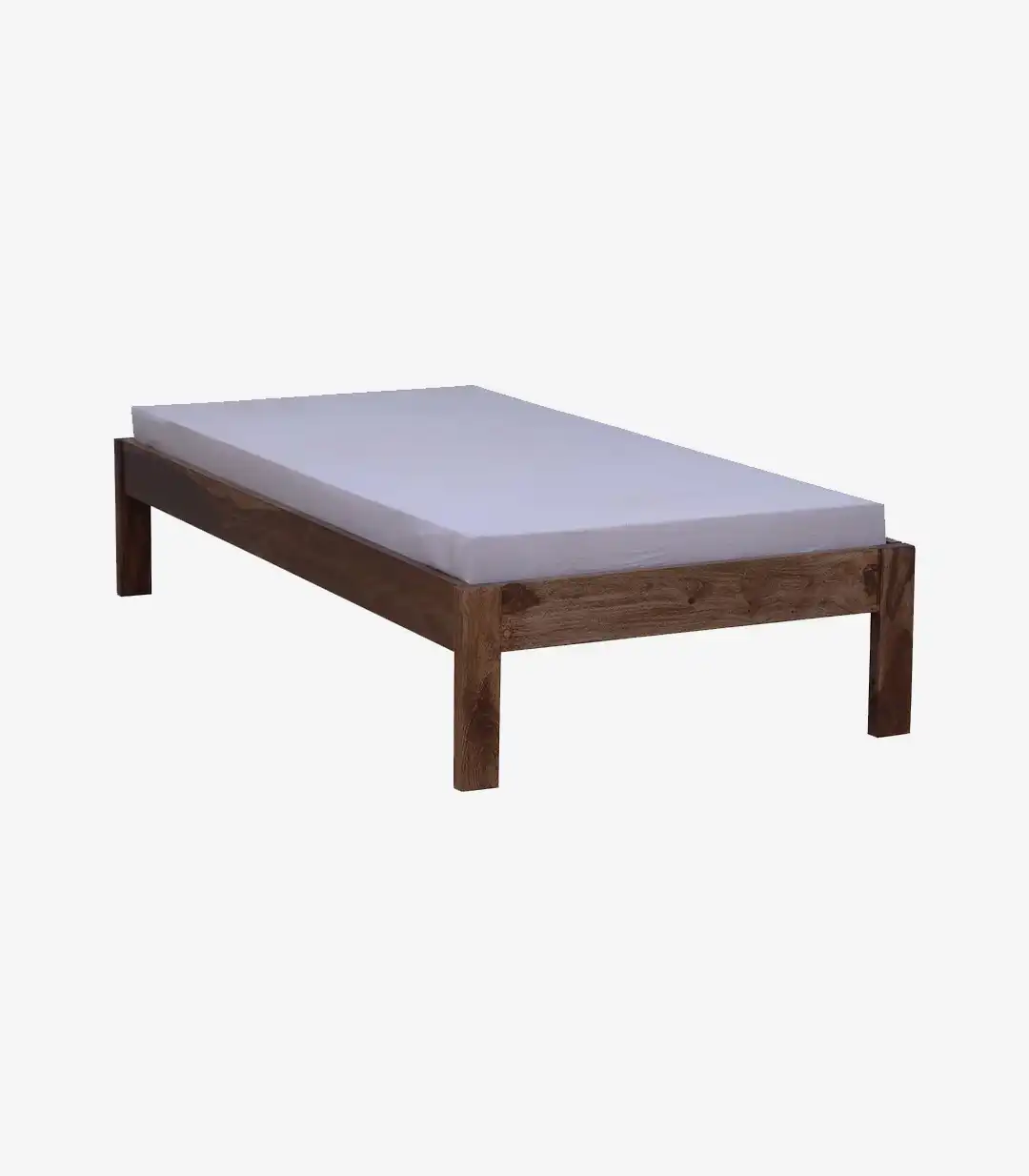 Onkel Sheesham Wood Single Bed without Storage (Rustic Teak Finish)