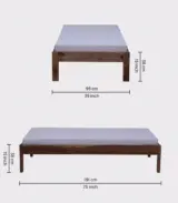 Onkel Sheesham Wood Single Bed without Storage (Rustic Teak Finish)