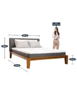 Orhayo Solid Wood Queen Size Bed without Storage (Walnut Finish)