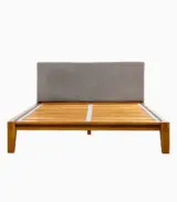 Orhayo Solid Wood Queen Size Bed without Storage (Walnut Finish)