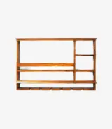Orvik Sheesham Wood Wall-Mounted Wine Rack with Glass Mount (Brown Finish)