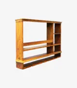 Orvik Sheesham Wood Wall-Mounted Wine Rack with Glass Mount (Brown Finish)