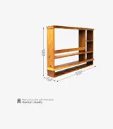 Orvik Sheesham Wood Wall-Mounted Wine Rack with Glass Mount (Brown Finish)