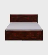 Pluton Sheesham Wood Queen Size Bed with Box Storage (Teak Finish)