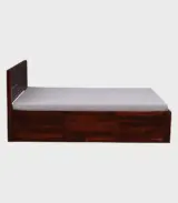 Pluton Sheesham Wood Queen Size Bed with Box Storage (Teak Finish)