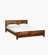 Rezzon Sheesham Wood Queen Size Bed without Storage (Teak Finish)