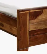 Rezzon Sheesham Wood Queen Size Bed without Storage (Teak Finish)