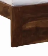 Wedolh Sheesham Wood Queen Size Bed with Box Storage (Rustic Teak Finish)