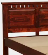 Zurndolf Sheesham Wood Queen Size Bed without Storage (Teak Finish)