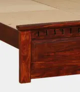 Zurndolf Sheesham Wood Queen Size Bed without Storage (Teak Finish)