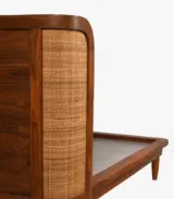 Zykhama Solid Wood Queen Size Bed without Storage (Teak Finish)