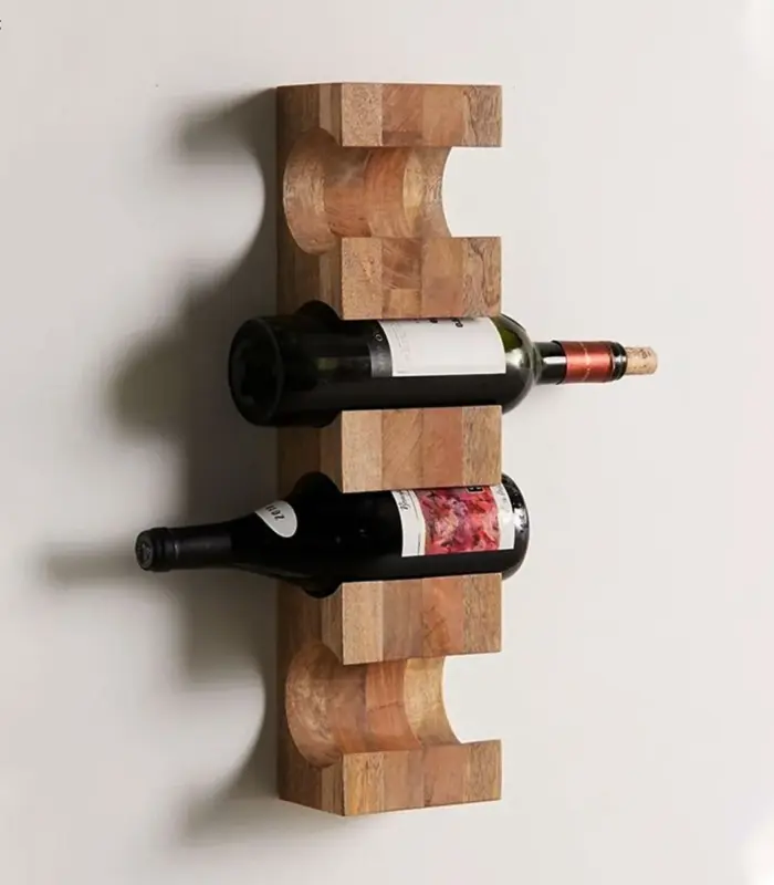 Elric Acacia Wood Wine Rack – 4 Bottle Capacity