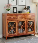 Korry Sheesham Wood Sideboard and Cabinet (Honey Finish)