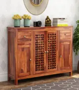 Mendos Sheesham Wood Sideboard and Cabinet (Honey Finish)