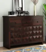Morose Sheesham Wood Sideboard and Cabinet (Walnut Finish)