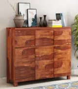 Reger Sheesham Wood Sideboard and Cabinet (Honey Finish)