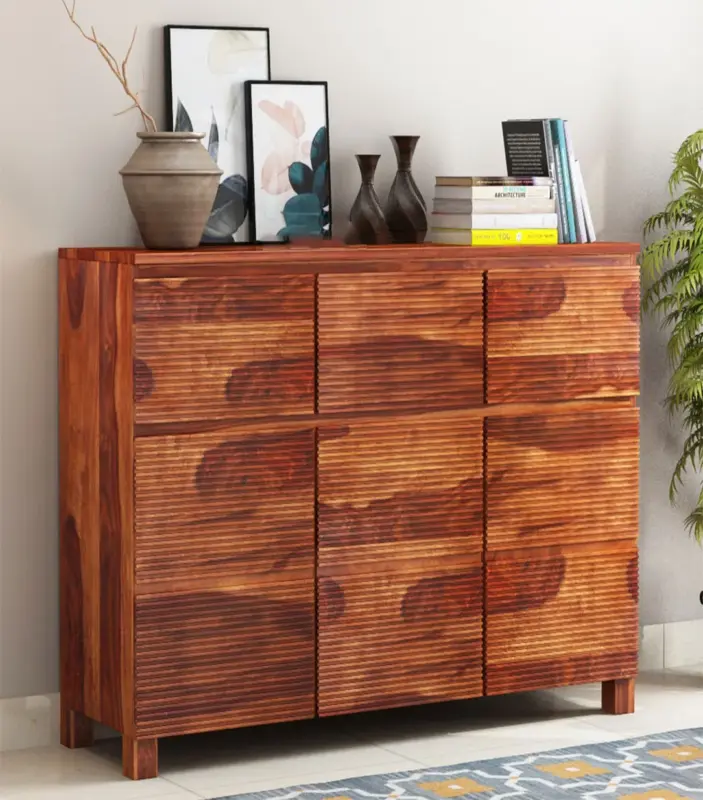 Reger Sheesham Wood Sideboard and Cabinet (Honey Finish)