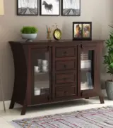 Revelka Sheesham Wood Sideboard and Cabinet (Walnut Finish)