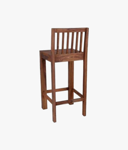 Wolter Sheesham Wood Bar Chair (Teak Finish)