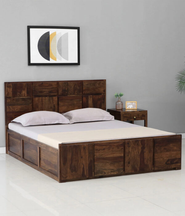 Bergen Sheesham Wood Queen Size Bed