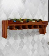 Hebart Mango Wood Wine Rack (Brown Finish)