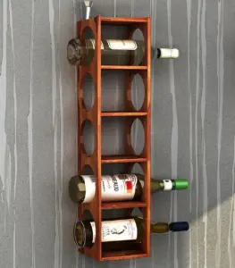 Ozborn Mango Wood Wine Rack 5 Bottle Capacity (Teak Finish)