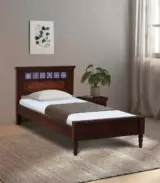 Camchino Sheesham Wood Single Bed without Storage (Honey Oak Finish)